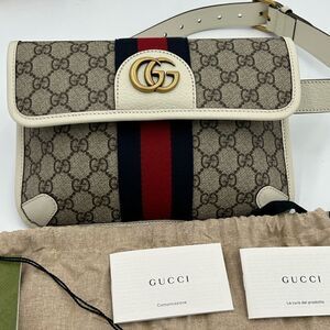 Women’s Gucci brown/white GG canvas web Ophedia  Belt bag 80cm/32” adjustable